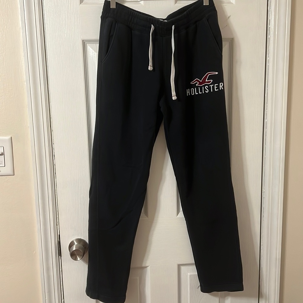 Mens Hollister Sweatpants, Size Small, Navy with Logo